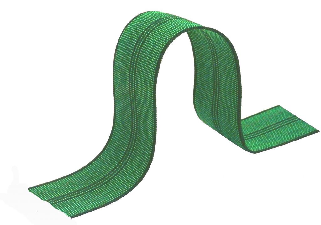 Sangle élastique tapissier verte vendu au ml