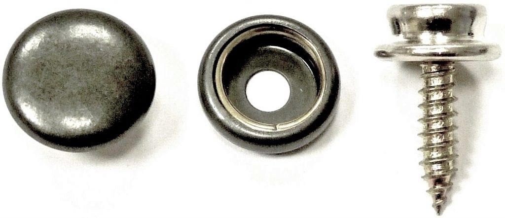 Bouton pression acier noirci Ø15 mm - à visser (A4712-NA16C) - Nos