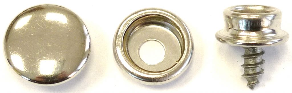 Bouton pression acier nickelé Ø15 mm - à visser (A4712-NI9M) - Nos