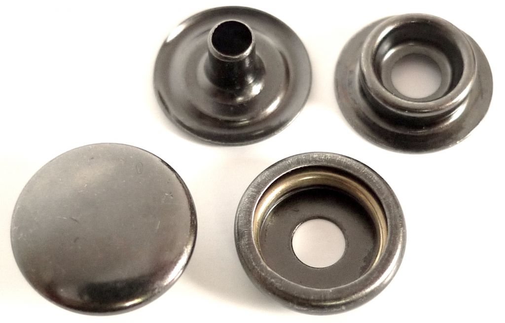 Bouton pression acier (noir ancien) Ø13 mm (K3713-16-C) - Nos