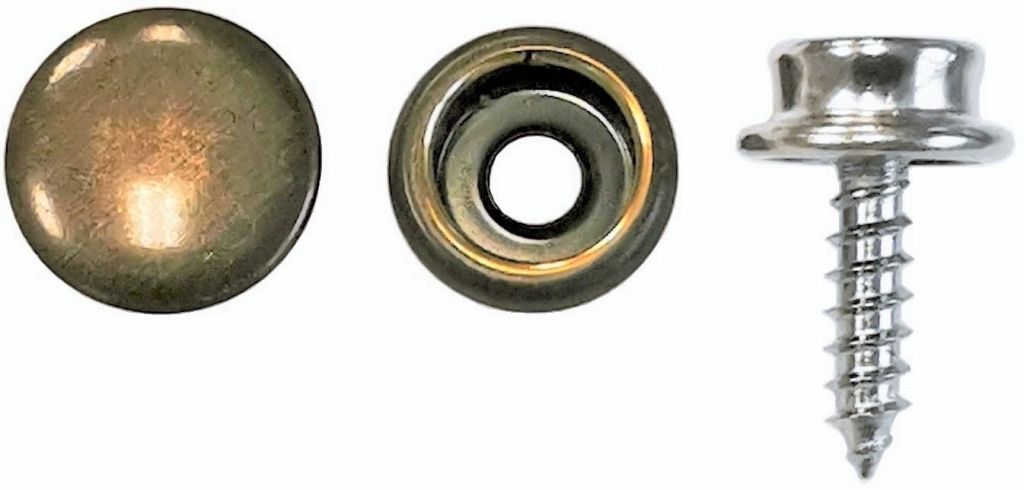 Boutons pression type anneau 15 mm
